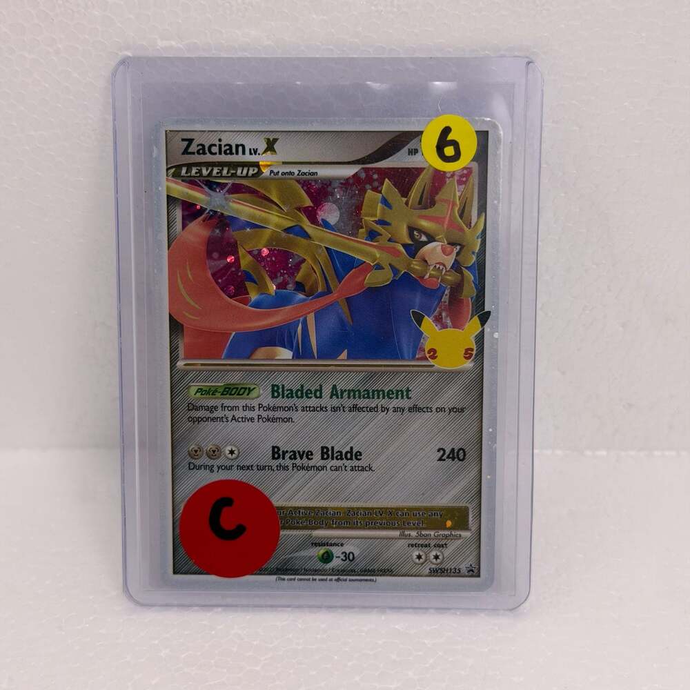 Pokémon Zacian LV.X SWSH135 Celebrations Black Star Promo Holo Card